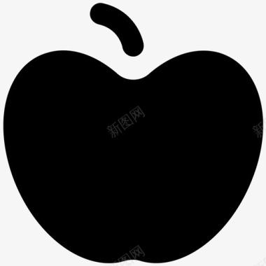 苹果自然大胆的固体图标图标