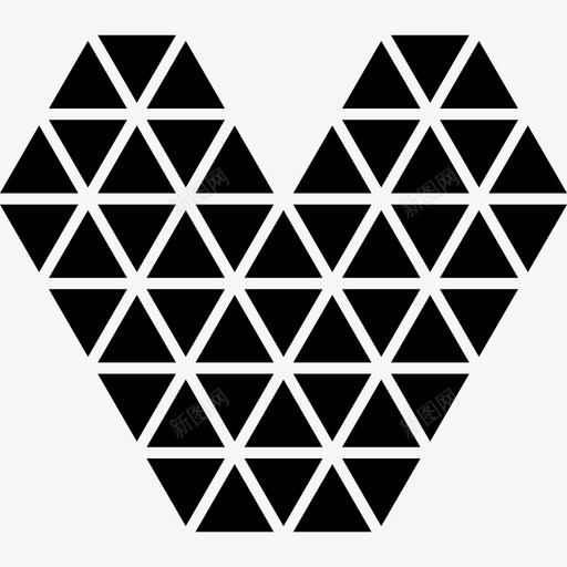 心形小三角形多边形图标svg_新图网 https://ixintu.com 多边形 心形小三角形