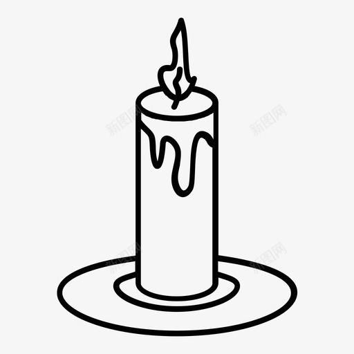 蜡烛明火熔蜡图标svg_新图网 https://ixintu.com 圣诞节 圣诞节和新年 庆典 明火 火 灯芯 热板 熔蜡 蜡烛 装饰
