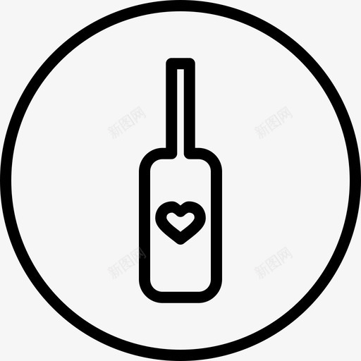 葡萄酒情人节圆形线条图标svg_新图网 https://ixintu.com 情人节圆形线条 葡萄酒