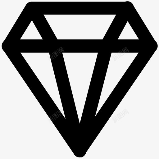钻石时尚大胆的线条图标svg_新图网 https://ixintu.com 时尚大胆的线条图标 钻石