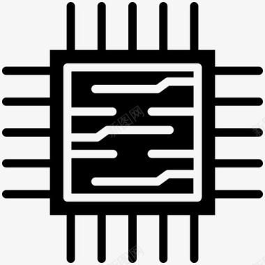 微芯片处理器芯片微处理器图标图标