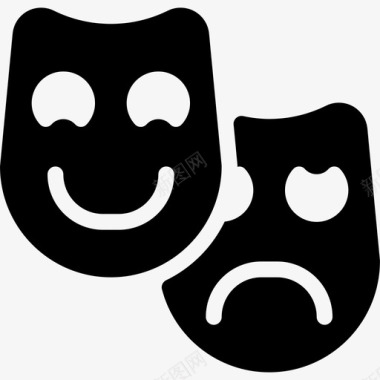 剧院面具剧院戏剧图标图标
