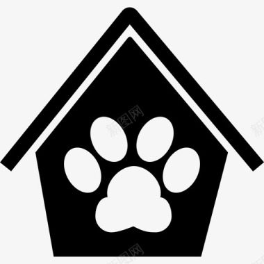 房子里的狗爪印动物宠物旅馆图标图标