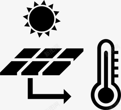 太阳能热能太阳能可再生能源图标图标