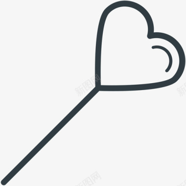 心形棒棒糖爱情和浪漫线图标图标