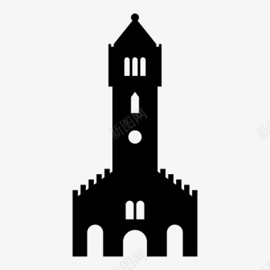 圣玛丽升天大教堂塔楼圣文森特和格林纳丁斯图标图标