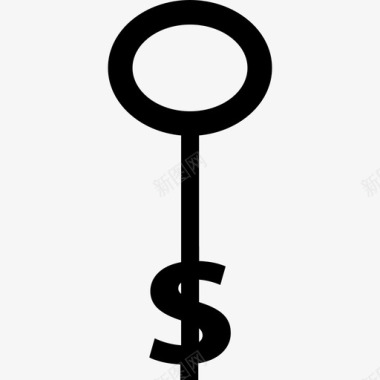 有美元符号的钥匙形状钥匙图标图标