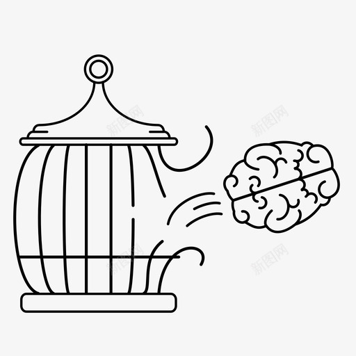 自由的大脑思想释放图标svg_新图网 https://ixintu.com 思想 想法 无法控制的思想 自由思考 自由的大脑 逃避 释放 项目 飞翔