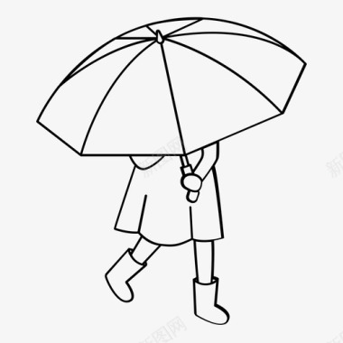 雨伞街道雨天图标图标