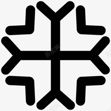 冬季雪花雪花大胆的固体图标图标