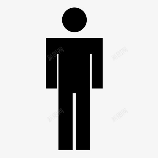 站立人男性图标svg_新图网 https://ixintu.com 人 卫生间 标志 男性 直立 站立 运动象形图