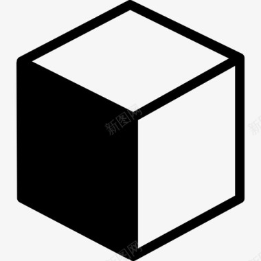 带阴影形状图像的立方体变体图标图标