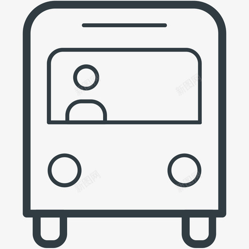 公共巴士交通线图标svg_新图网 https://ixintu.com 交通矢量线图标 公共巴士