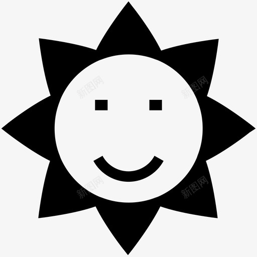 微笑的太阳大自然的创意偶像图标svg_新图网 https://ixintu.com 大自然的创意偶像 微笑的太阳