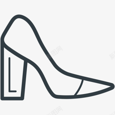 泵鞋时尚和服装线图标图标