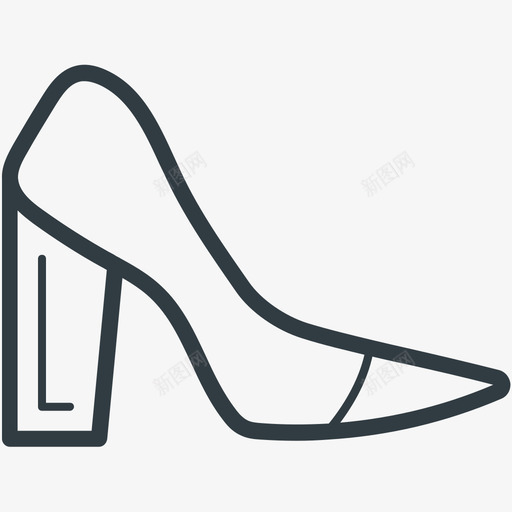泵鞋时尚和服装线图标svg_新图网 https://ixintu.com 时尚和服装矢量线图标 泵鞋