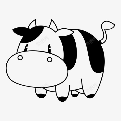 牛动物牛肉图标svg_新图网 https://ixintu.com 农场 动物 可爱 牛 牛奶 牛肉 肉 草
