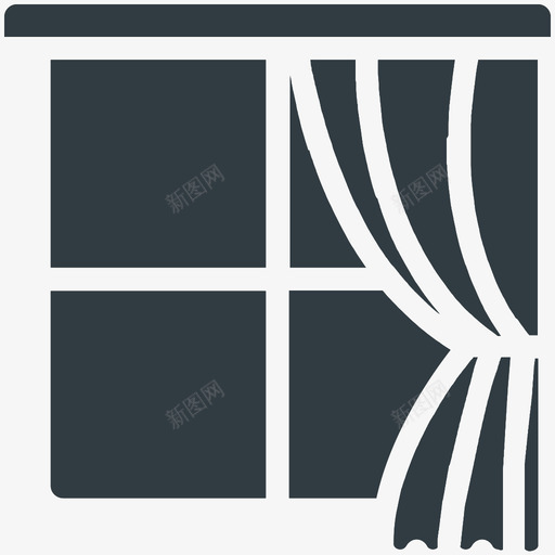 带窗帘的窗户房地产酷标图标svg_新图网 https://ixintu.com 带窗帘的窗户 房地产酷矢量图标