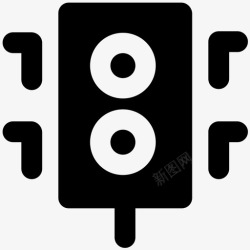 空气污染工业和交通的交通灯和开发大胆的固体图标高清图片