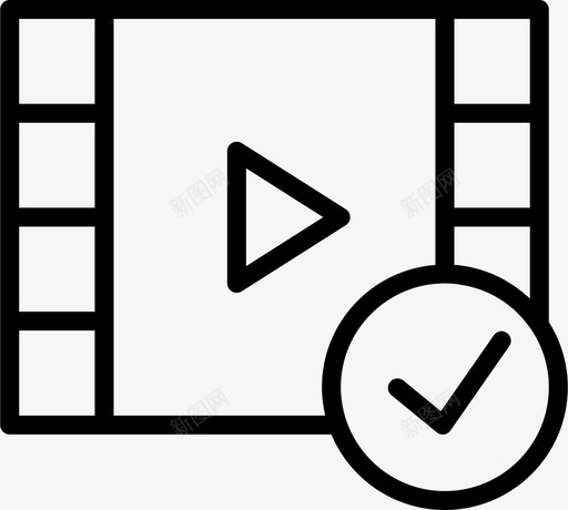 成功视频安全电影图标svg_新图网 https://ixintu.com smashicons交互概述 交互 剪辑 媒体 安全 完成 应用程序 成功视频 清除 电影