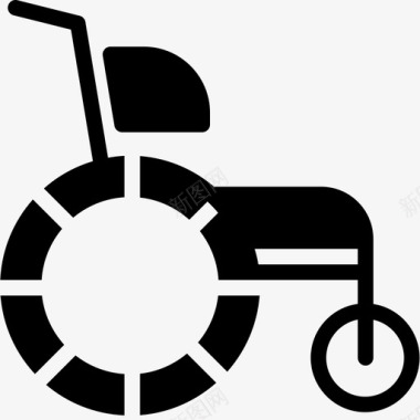 医用实心轮椅图标图标