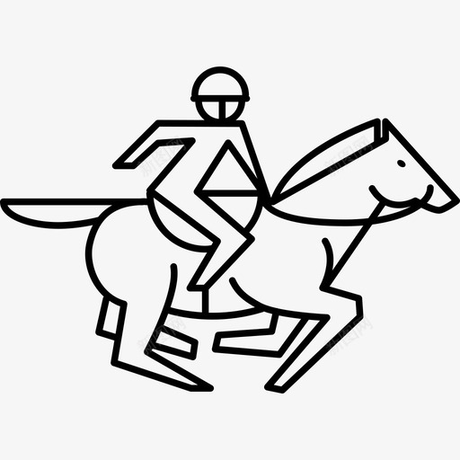 跑马人和马鞍轮廓动物马2图标svg_新图网 https://ixintu.com 动物 跑马人和马鞍轮廓 马2