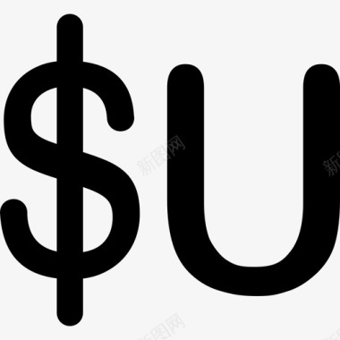 乌拉圭比索货币符号符号货币图标填充图标