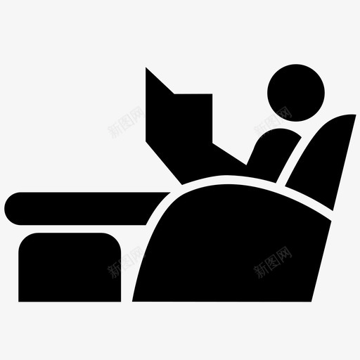 阅读休息放松图标svg_新图网 https://ixintu.com 书 享受 休息 学习 小说 报纸 放松 椅子 阅读