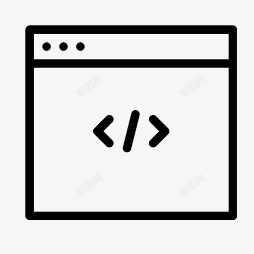 浏览器视觉编程图标svg_新图网 https://ixintu.com html 代码 估计 免提 危险 平滑线界面 引脚点 浏览器 界面 窗口 编程 视觉