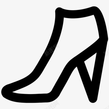 木屐鞋衣服大胆的线条图标图标