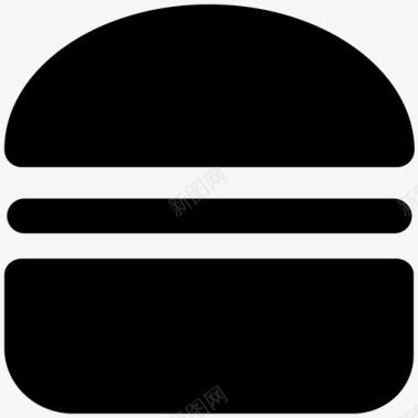 汉堡食物大胆的固体图标图标