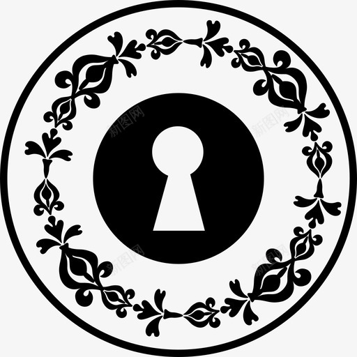 钥匙孔圆形圆形优雅花朵安全钥匙孔图标svg_新图网 https://ixintu.com 安全 钥匙孔 钥匙孔圆形圆形优雅花朵设计