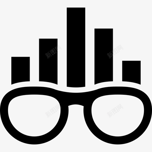 带条形图案眼镜的智能等级符号图标svg_新图网 https://ixintu.com 带条形图案眼镜的智能等级符号