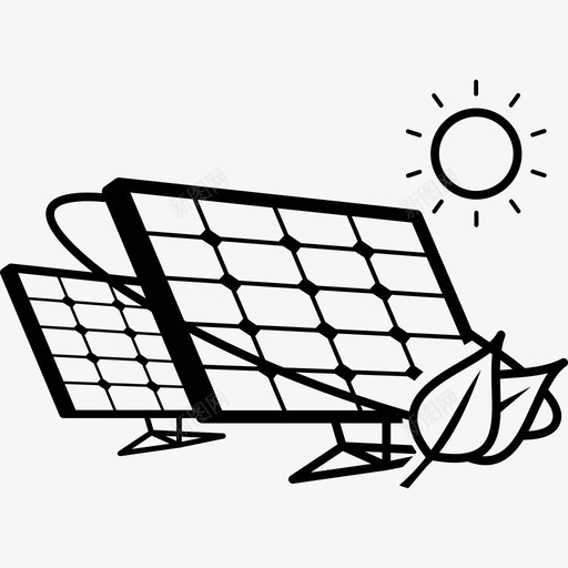 生态太阳能电池板耦合在阳光下工具和器具能源图标svg_新图网 https://ixintu.com 工具和器具 生态太阳能电池板耦合在阳光下 能源图标