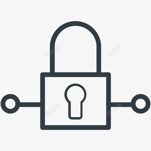 挂锁安全线图标svg_新图网 https://ixintu.com 安全矢量线图标 挂锁