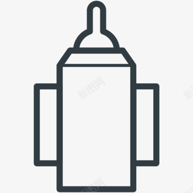 婴儿奶瓶食物线图标图标