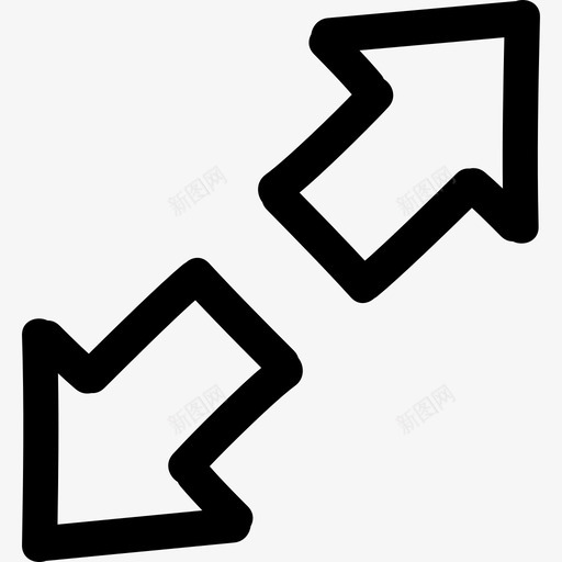 展开手绘界面符号的两个相对的箭头轮廓手绘图标svg_新图网 https://ixintu.com 展开手绘界面符号的两个相对的箭头轮廓 手绘