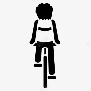 从后面骑自行车比奇利斯特孩子图标图标