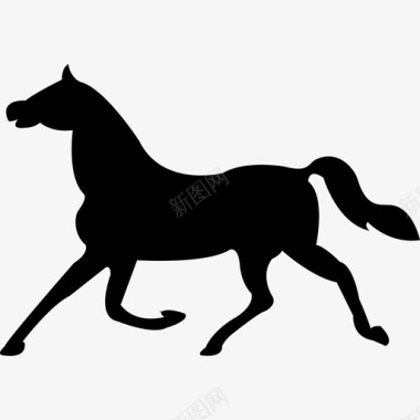 小跑黑面轮廓动物马2图标图标