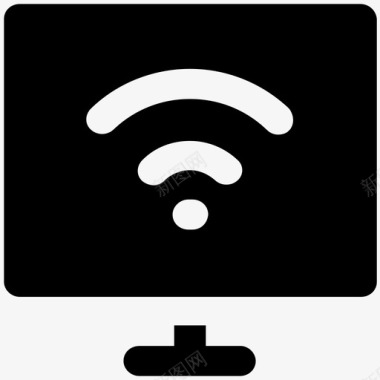 wifi连接电子产品加粗实心图标图标