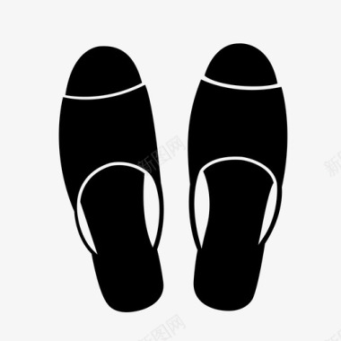 拖鞋舒适女性化图标图标