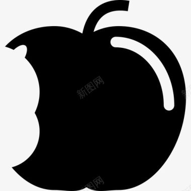 苹果上有大咬口食物图标图标