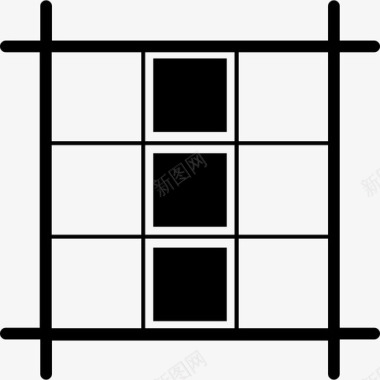 方形布局三个黑匣子界面图标图标