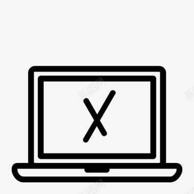 x笔记本电脑停止坐下图标图标