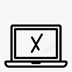 X桌面x笔记本电脑停止坐下图标高清图片