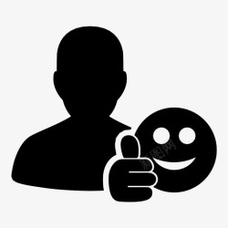 分享客户uShare用户可以微笑竖起大拇指笑脸图标高清图片
