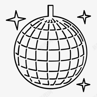 迪斯科球俱乐部舞蹈图标图标