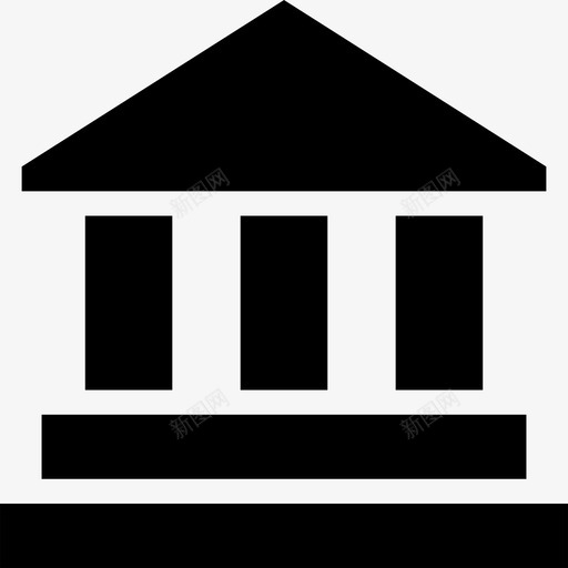 银行大厦商业图标svg_新图网 https://ixintu.com 台阶 商业 商店 大厦 屋顶 柱子 电子商务 界面实心14个 货币 银行