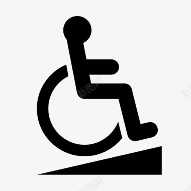 轮椅坡道向上脚图标图标